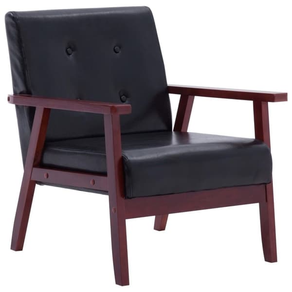vidaXL sofasæt 3 dele kunstlæder sort