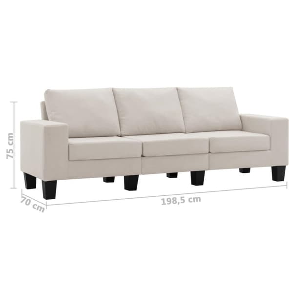 vidaXL 3-personers sofa stof cremefarvet
