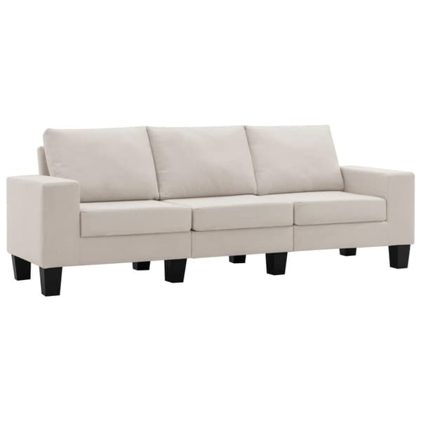 vidaXL 3-personers sofa stof cremefarvet