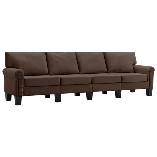 vidaXL 4-personers sofa stof brun