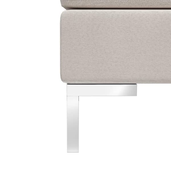 vidaXL Mittensits till modulsoffa med dyna tyg gräddvit