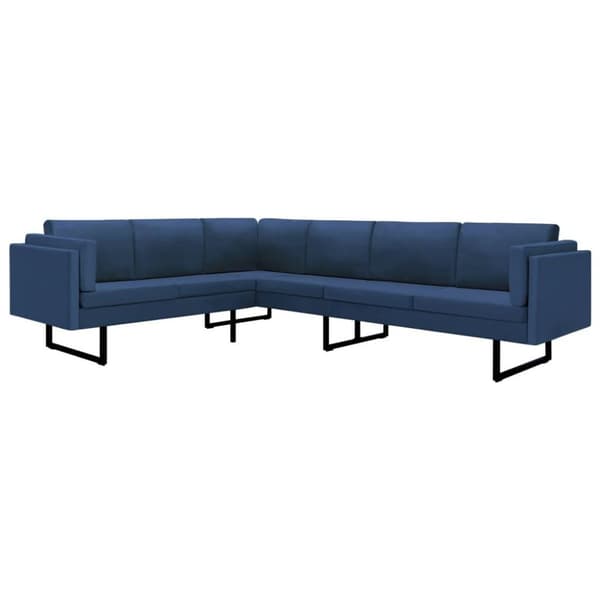 vidaXL hjørnesofa stof blå