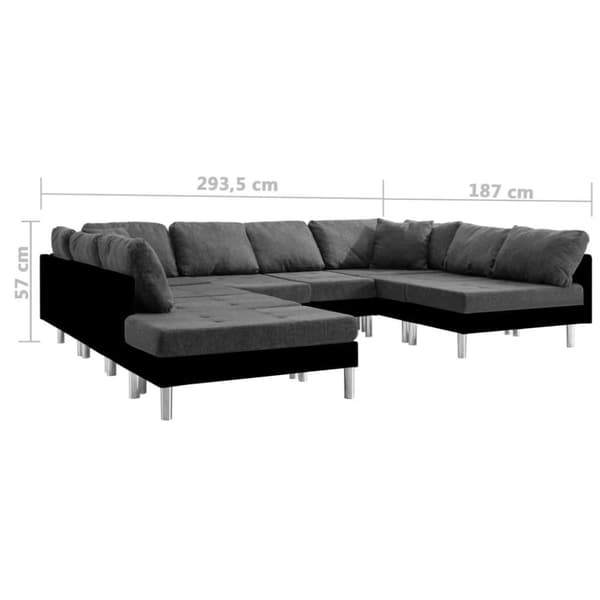 vidaXL Soffa konstläder svart