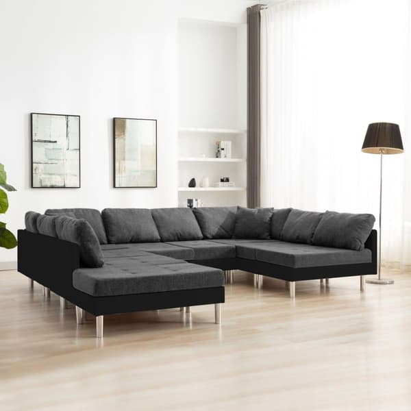 vidaXL Soffa konstläder svart