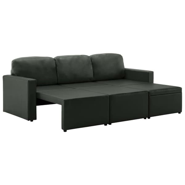 vidaXL Bäddsoffa modulär 3-sits grå konstläder