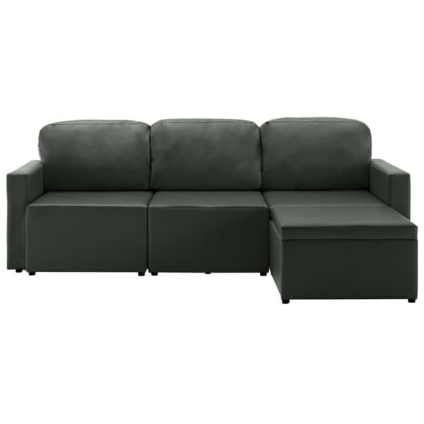 vidaXL Bäddsoffa modulär 3-sits grå konstläder