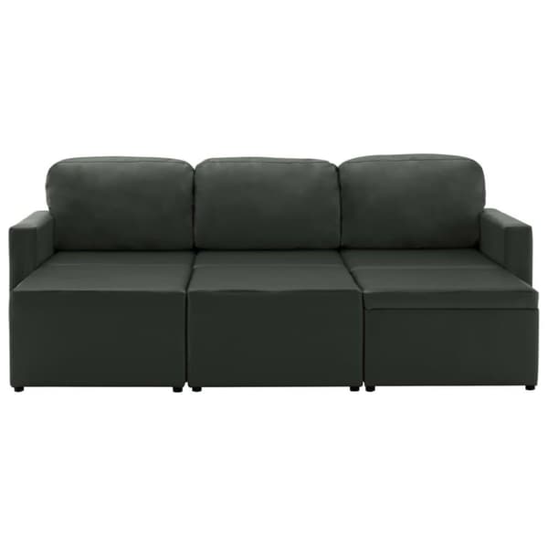 vidaXL Bäddsoffa modulär 3-sits grå konstläder