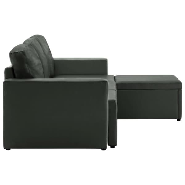 vidaXL Bäddsoffa modulär 3-sits grå konstläder