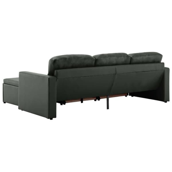 vidaXL Bäddsoffa modulär 3-sits grå konstläder