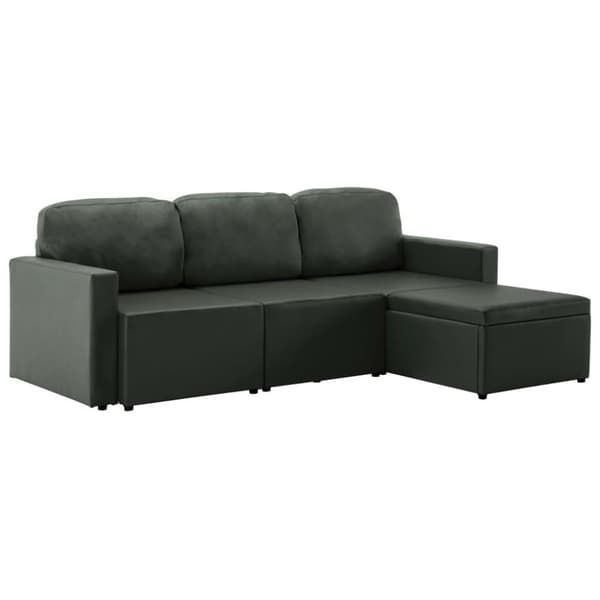 vidaXL Bäddsoffa modulär 3-sits grå konstläder