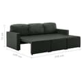 Miniatyrbillede 11 af 11: vidaXL 3-personers sovesofa modulær kunstlæder grå