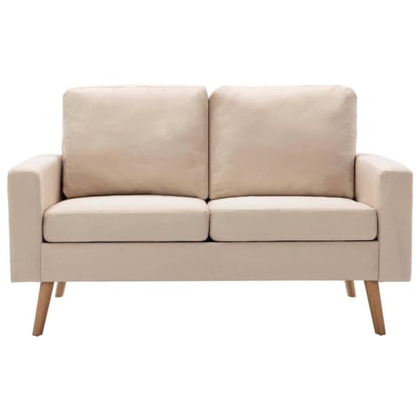 vidaXL 2-personers sofa stof cremefarvet