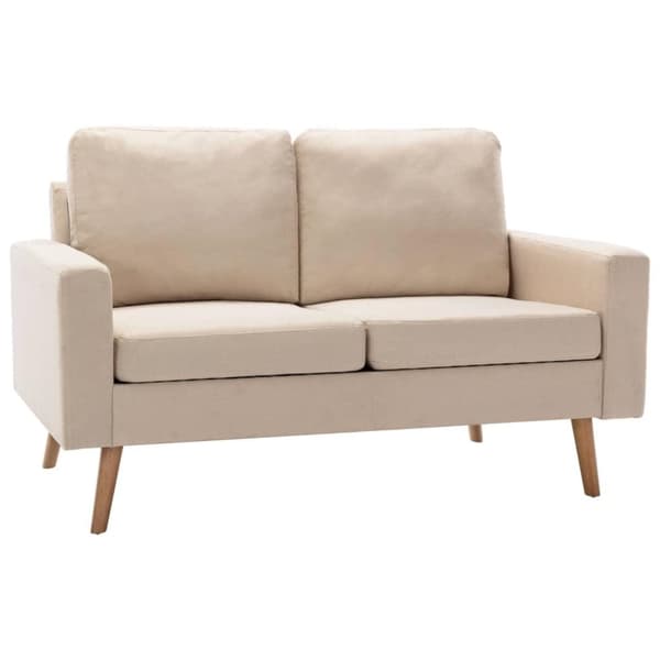 vidaXL 2-personers sofa stof cremefarvet