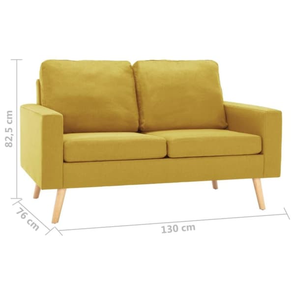 vidaXL 2-personers sofa stof gul