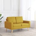 Miniatyrbillede 9 af 9: vidaXL 2-personers sofa stof gul