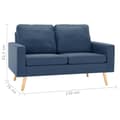 Miniatyrbillede 9 af 10: vidaXL 3056618  2 Piece Sofa Set Fabric Blue (288697+288707)