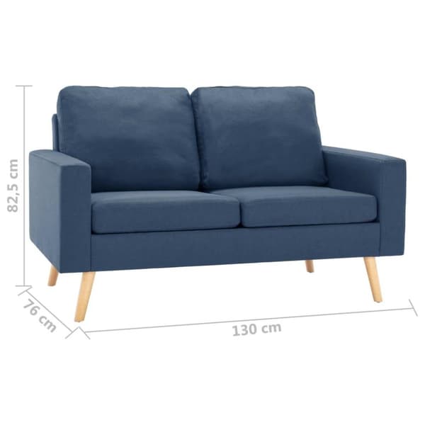 vidaXL 3056618  2 Piece Sofa Set Fabric Blue (288697+288707)