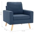 Miniatyrbillede 10 af 10: vidaXL 3056618  2 Piece Sofa Set Fabric Blue (288697+288707)