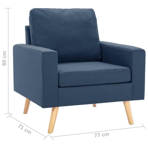 vidaXL 3056618  2 Piece Sofa Set Fabric Blue (288697+288707)