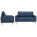 Miniatyrbillede 1 af 10: vidaXL 3056618  2 Piece Sofa Set Fabric Blue (288697+288707)