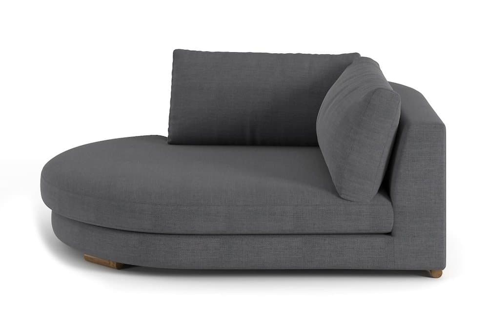 MONTANA Divanmodul Rund Höger Linne Grå