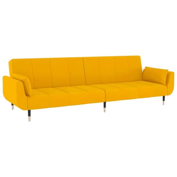 vidaXL 2-personers sovesofa med 2 puder fløjl gul