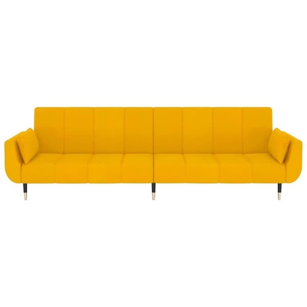 vidaXL 2-personers sovesofa med 2 puder fløjl gul