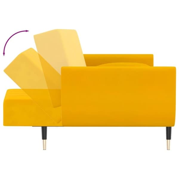 vidaXL 2-personers sovesofa med 2 puder fløjl gul