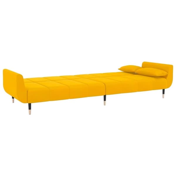 vidaXL 2-personers sovesofa med 2 puder fløjl gul