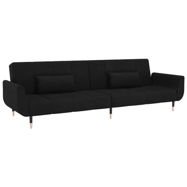vidaXL 2-personers sovesofa med 2 puder fløjl sort