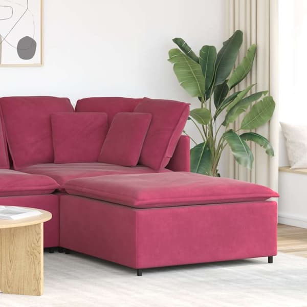 Modulsoffa fotpallsmodul vinröd 100x100x48 cm