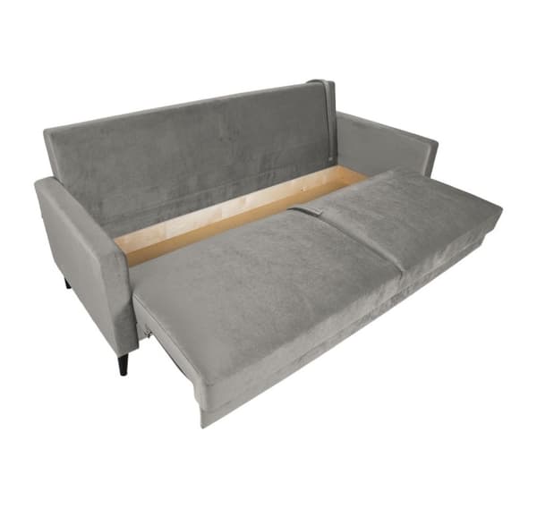 Vuodesohva ANNA säilytyslaatikolla, beige samettia