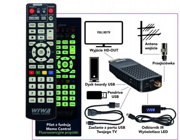 Modulator - demodulator - modem Wiwa - 1824638 - TV Tuner H.265 Mini Led