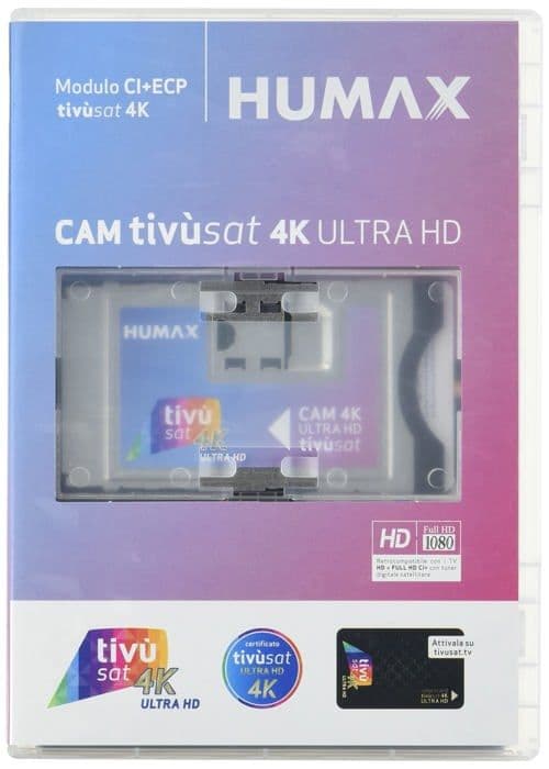 Humax - ZY-EJ-SHZD-2-03 - Tivusat 4K Ultra HD Cam med CI+ECP-gränssnitt Kort medföljer Bakåtkompatibel med CI-enheter