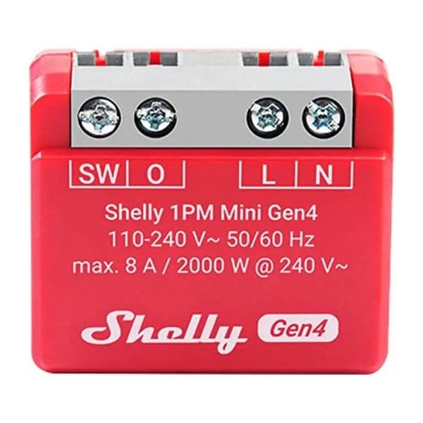 Shelly 1PM Mini Gen4 Röd Automationsmodul