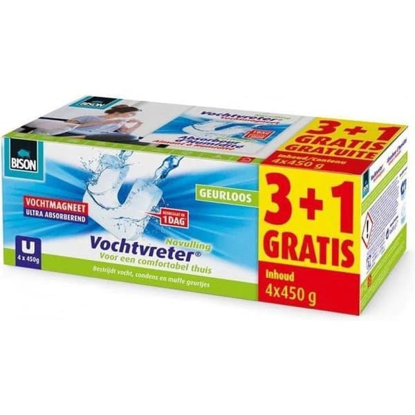 Bison Moisture Absorber Magnet Refill 3+1 Gratis