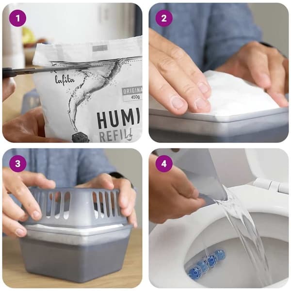 vidaXL Fuktabsorbenter med refillpåsar 2 st 900 g