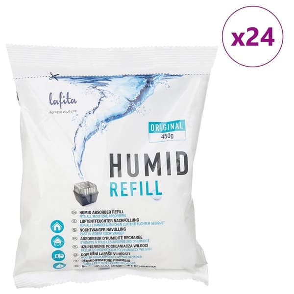 vidaXL Fuktighetsabsorberende refiller 24 stk 450 g