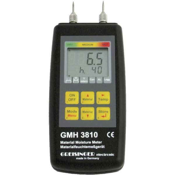Greisinger GMH 3810 Fuktmätare för material Mätområde byggfukt 4 till 100 % vol Måtområde träfuktighet 4 till 100 % vol