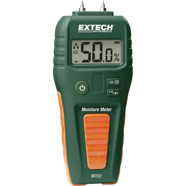 Extech MO50 Fuktmätare för material Mätområde byggfukt 1.5 till 33 % vol Måtområde träfuktighet 5 till 50 % vol