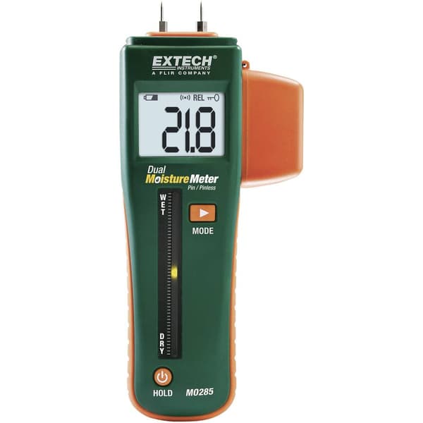 Extech MO260 Fuktmätare för material Mätområde byggfukt 0 till 99.9 % vol Måtområde träfuktighet 0 till 99.9 % vol