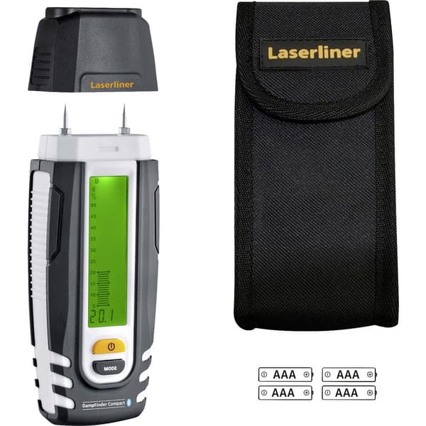 Laserliner DampFinder Compact Plus Fuktmätare för material Måtområde träfuktighet 5.6 till 103.6 % Temperaturmätning