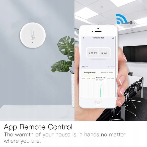 Temperatur- och fuktighetsgivare Zigbee - ARHATREYA - Smart Life - Långvarigt batteri