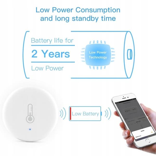 Temperatur- och fuktighetsgivare Zigbee - ARHATREYA - Smart Life - Långvarigt batteri