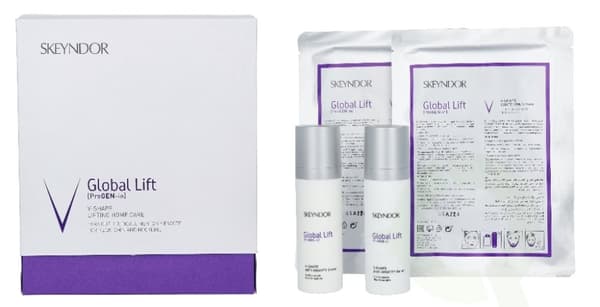 Skeyndor Global Lift V-Shape Lifting Home Care Set 60 ml For Neck, Chin And Neckline/V-Shape Anti Gravity Serum 30ml/V-Shape Anti Gravity Cream 30ml/V