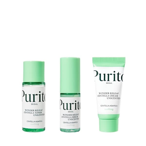 Purito SEOUL Wonder Releaf Centella Mini Kit Tuoksuton pakkaus