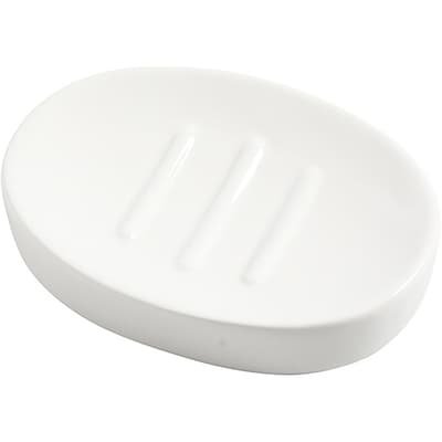 Tvålkopp av porslin - Vit - 13,5x10x2,5 cm