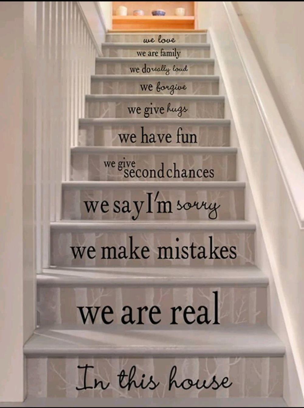 Wall Decals Staircase Quotes in This House. we Love Stair CASE Stairway Stairs Quote Wall Vinyl