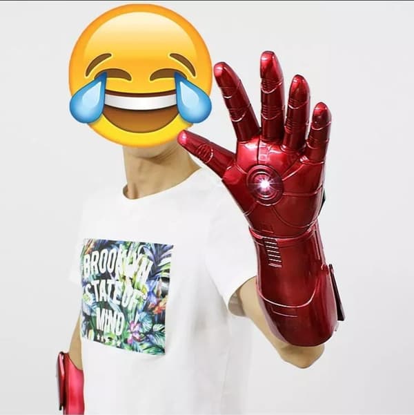 Marvel 1:1 scale Iron man LED light Gloves arm figure model infrared emission gloves