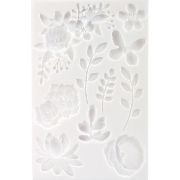 Silikonform - Ej specificerad - Blommor - 10 avtryck - 20,5x13,5cm - För polymerlera